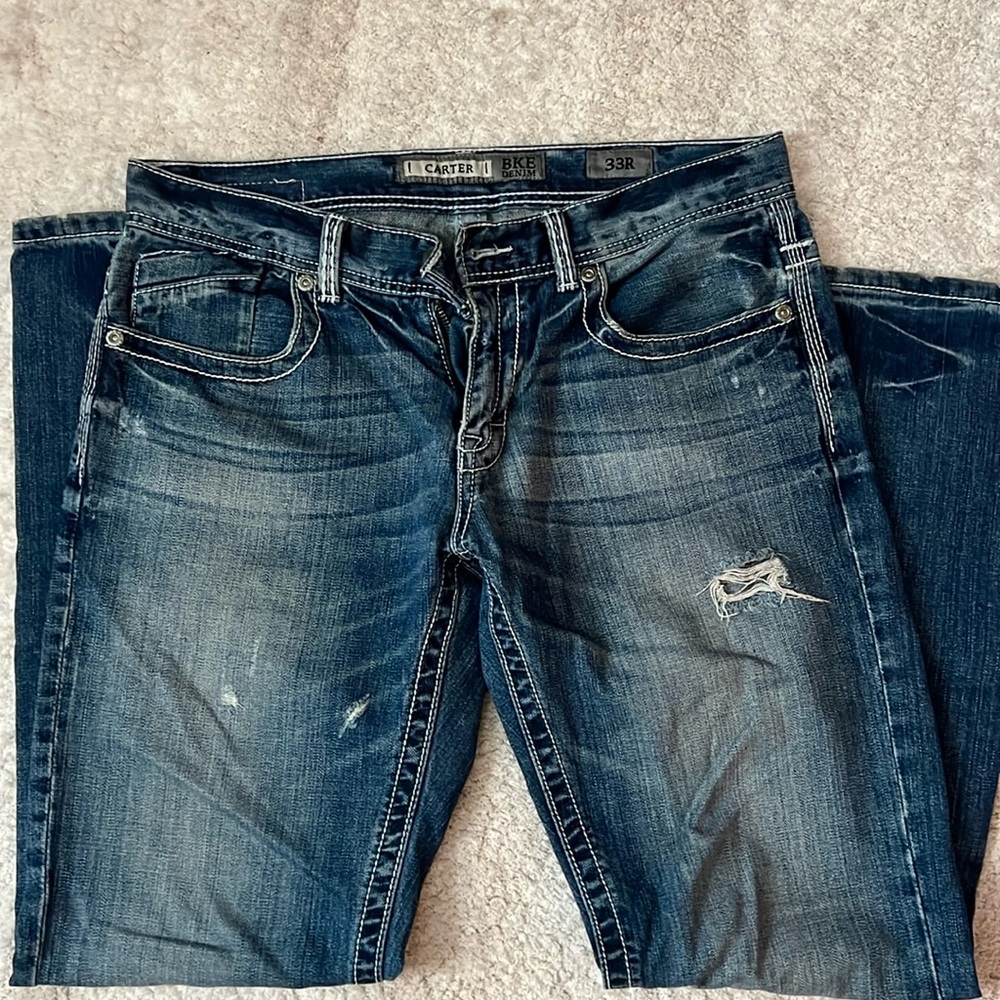 BKE Carter dark distressed jeans